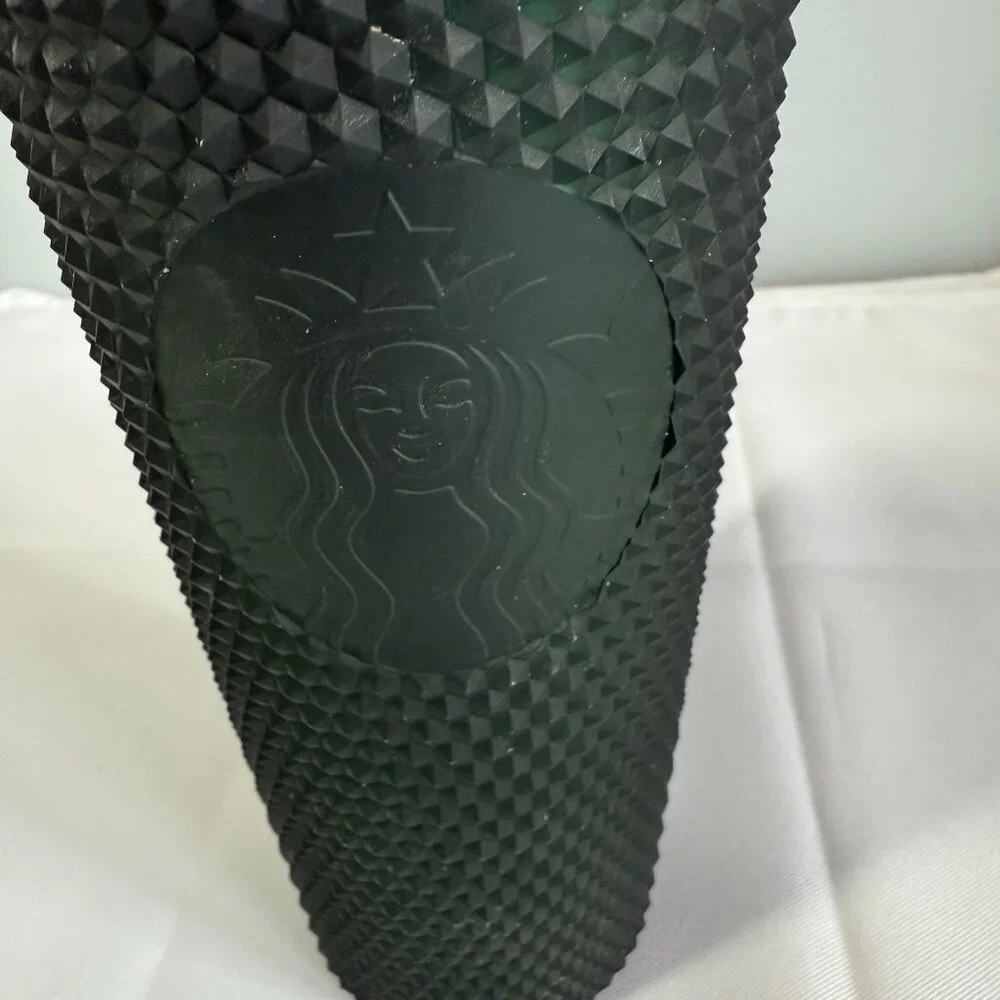 Starbucks Matte Dark Green Studded Venti 24oz Cold Cup Trumbler Twist Lid - Picture 4 of 9